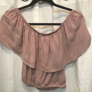 L.A. Hearts crop off the shoulder top